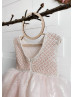 Beaded Pearl Tulle Tea Length Lovely Flower Girl Dress
